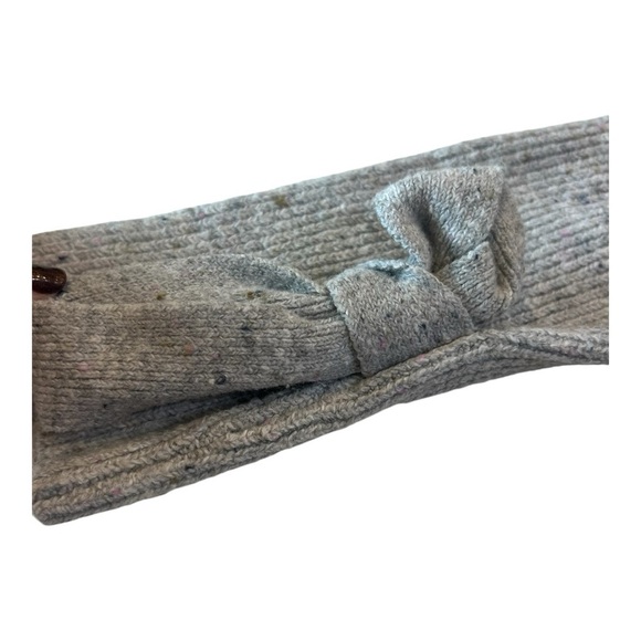 LOFT Speckled Lt Grey Crewneck Knee Length Sweater Dress with Tie Cuffs - Picture 5 of 14